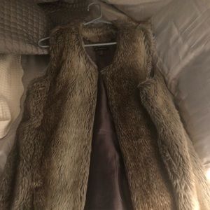INC faux fur vest